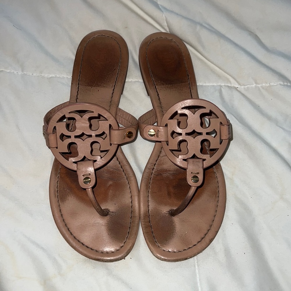 Tan Tory Burch Miller Sandals